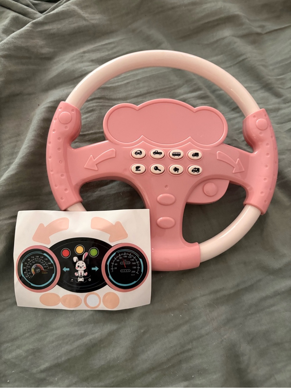 Pink Kids Interactive Steering Wheel Toy